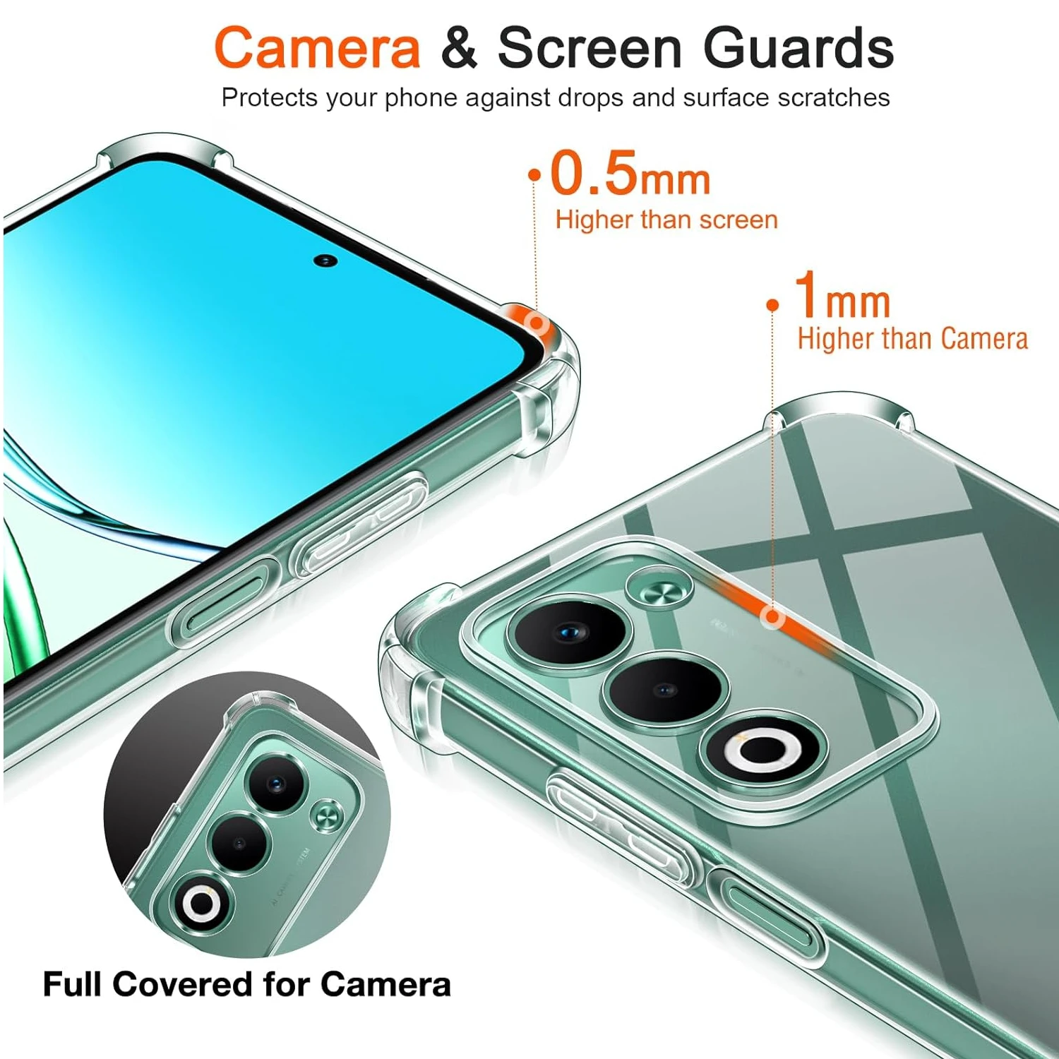 Custodia trasparente in TPU per OPPO A5 5G 4G Custodia protettiva Quattro angoli Paraurti antiurto Coque Fundas