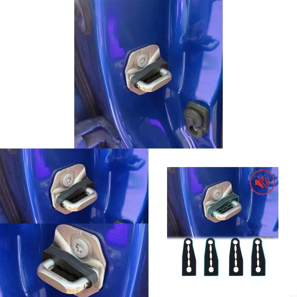 F1CF 4pcs Car Door Lock Noise Reduction Pads Car Door Lock Sound Dampening Pads set