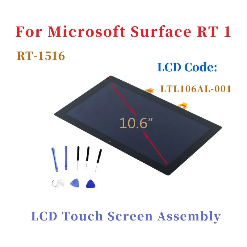 Imagem -02 - Montagem de Tela Sensível ao Toque do Visor Lcd Microsoft Surface Rt3 1645 1657 Superfície rt 1516 Superfície Rt2 1572 Aaa Plus Novo