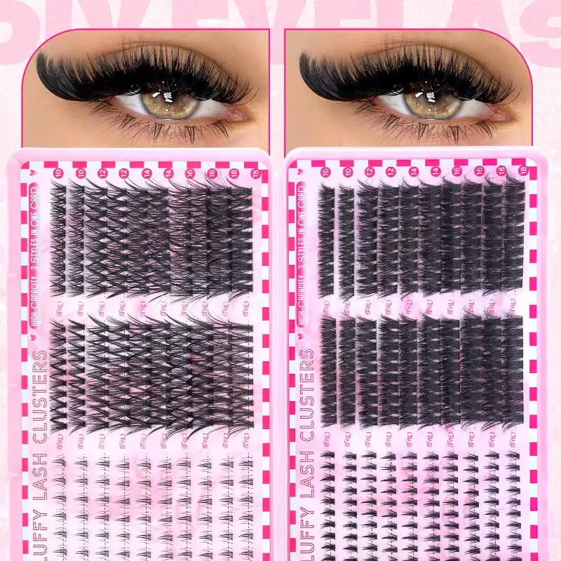Lash Extensions Kit Spikes Lash Individuals 80/100D Volume Eyelash Clusters D-Curl Lash Clusters 9-16MM DIY Eyelash Extensions - view 3