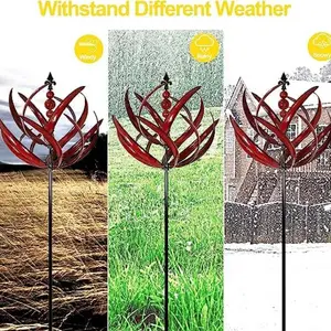 新しいHarlow Wind Spinner Metal Windmill 3D Wind Powered Kinetic Sculpture Lawn Metal Wind Solar Spinnersyard Garden Decoration 6ベストセールスウィンドスピナー卸売-4