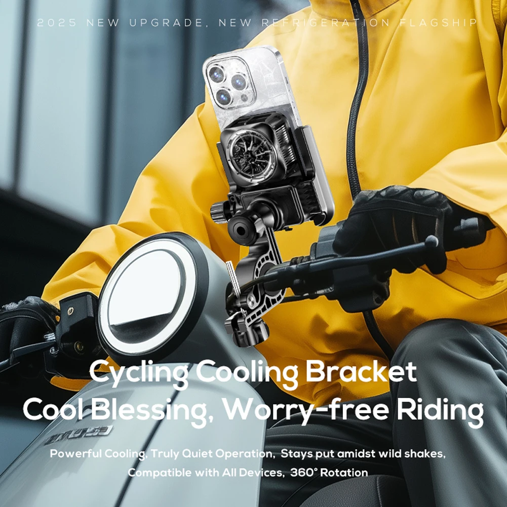 

Cooling Motorcycle Cellphone Holder Anti-Vibration Motorcycle Phone Holder Navigation Bracket for Motorcycle Bicycle Scooter
