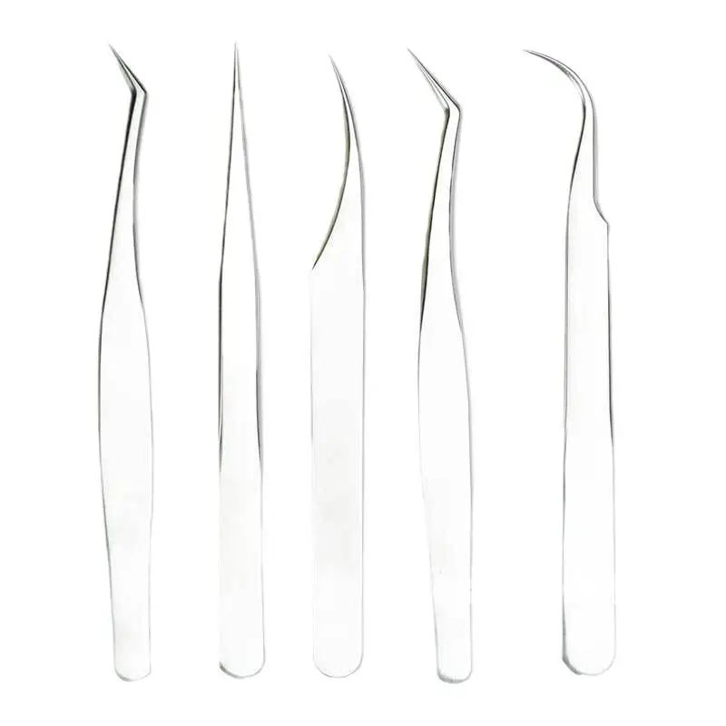 Golden Feather Clip False Eyelash Tweezers Dolphin Grafting Tool Stainless Steel Universal Beauty Makeup Tool