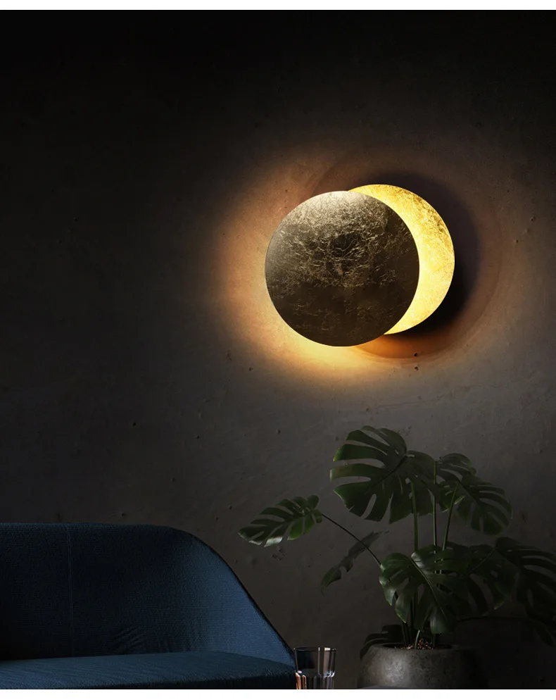 Creative And Personalized Moon Concept Solar Eclipse Wall Lamp Nordic Corridor Staircase Bedroom Bedside Lamp Modern And Simple