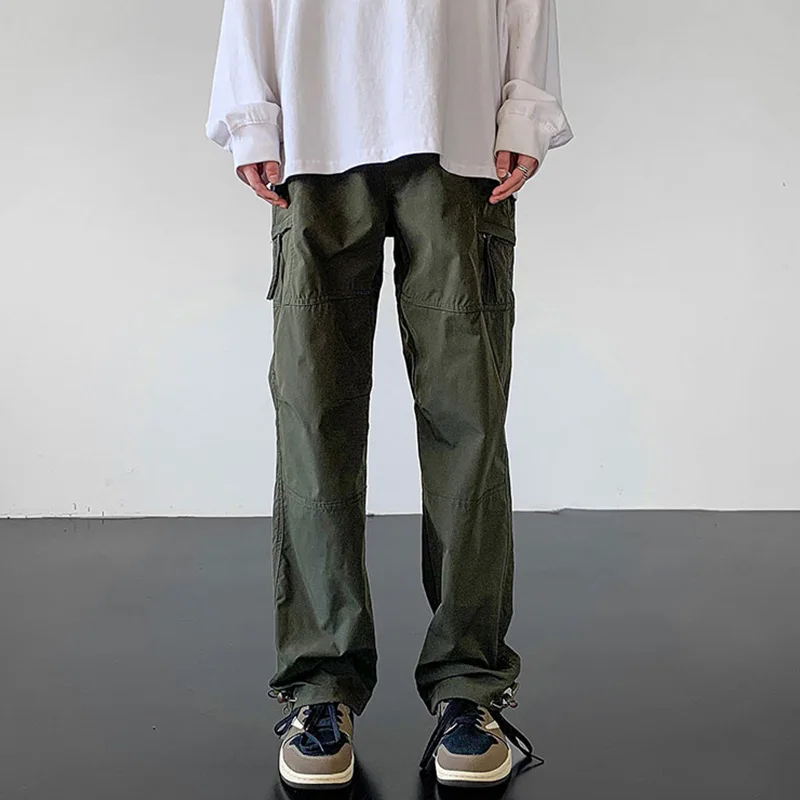 

Мужские брюки в стиле милитари, рабочая одежда, весенне-осенние, на флисовой подкладке, прямого кроя, повседневные, длинные, в стиле High Street