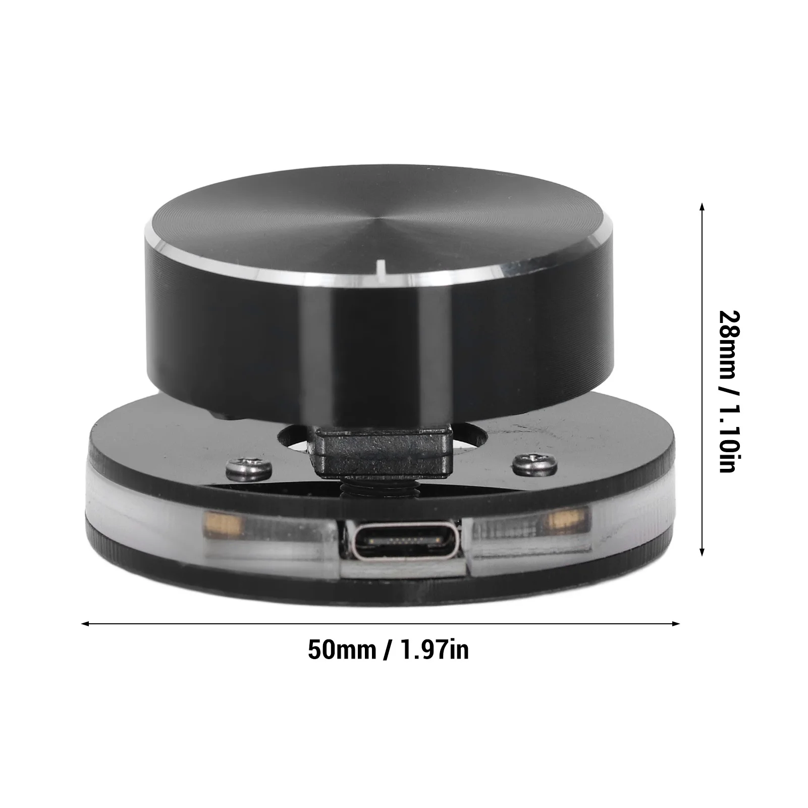 Perilla de control de volumen USB Plástico acrílico Tipo C Control de volumen USB Perilla de controlador multimedia Profesional con luz RGB para PC