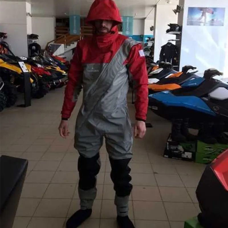 Heren Droogpakken Met Lange Rits 4-laags Semi-Droge Pakken Atv & Utv Rijden Waterdichte Kleding Mudway Voor Kajakken Vissen Ski-Outfit