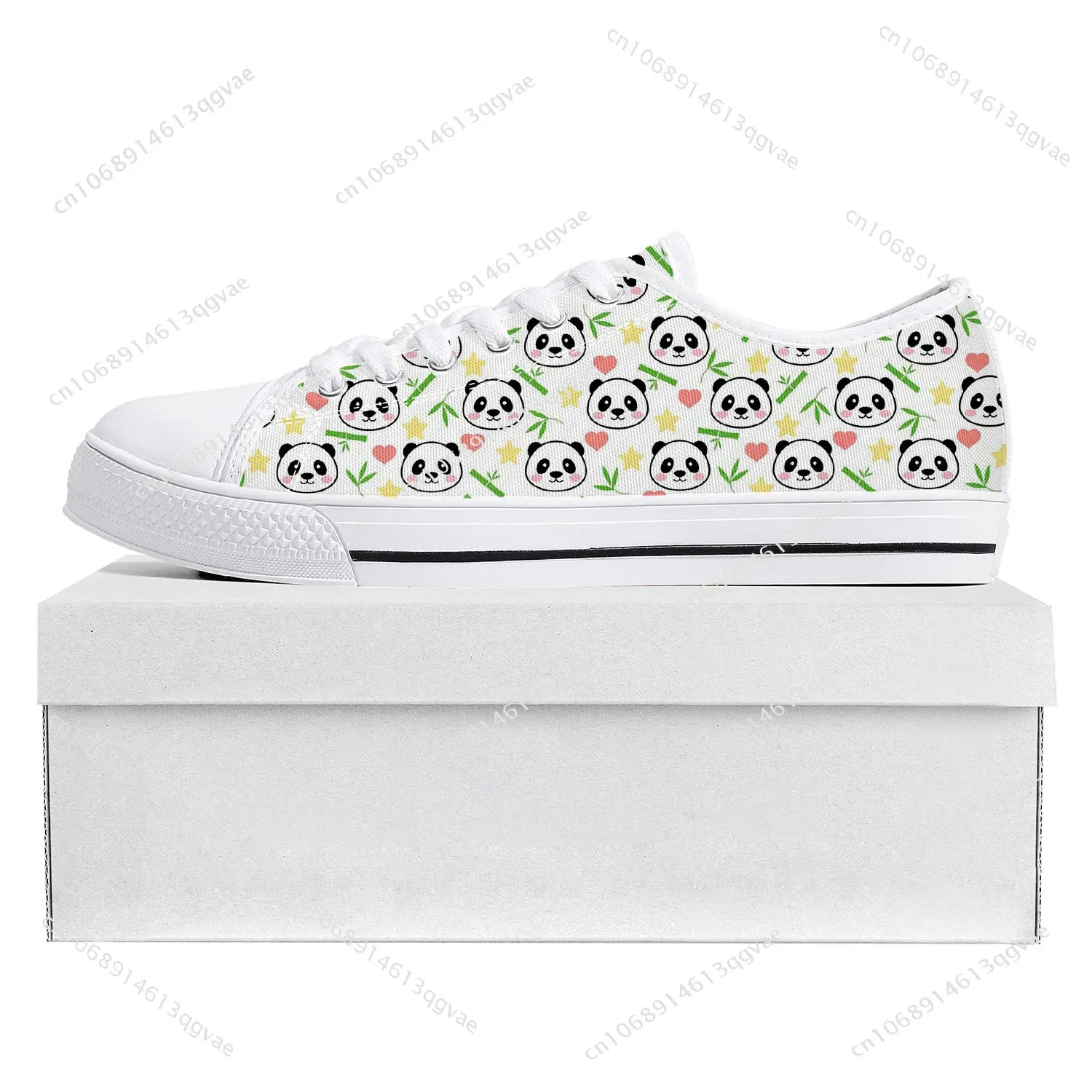 

Panda Cute Pattern Low Top High Quality Sneakers Mens Womens Teenager Tailor-made Shoe Canvas Sneaker Casual Couple Shoes White