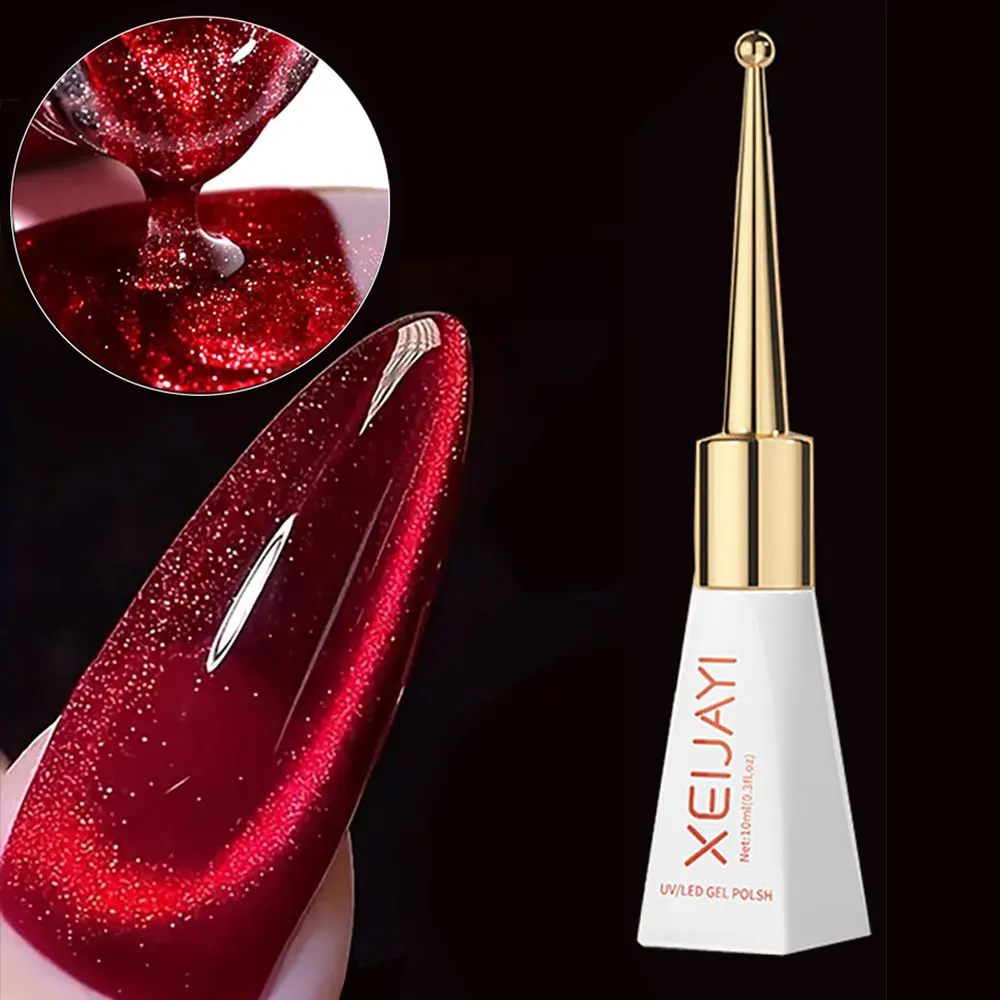 3-teiliges rosa Katzenaugen-Gel-Nagellack- und Magnetwerkzeug-Set, 1ja (0,34 Unzen), magnetisches Katzenaugen-Nagelgel, UV-halbpermanenter Lack, Nagelzubehör