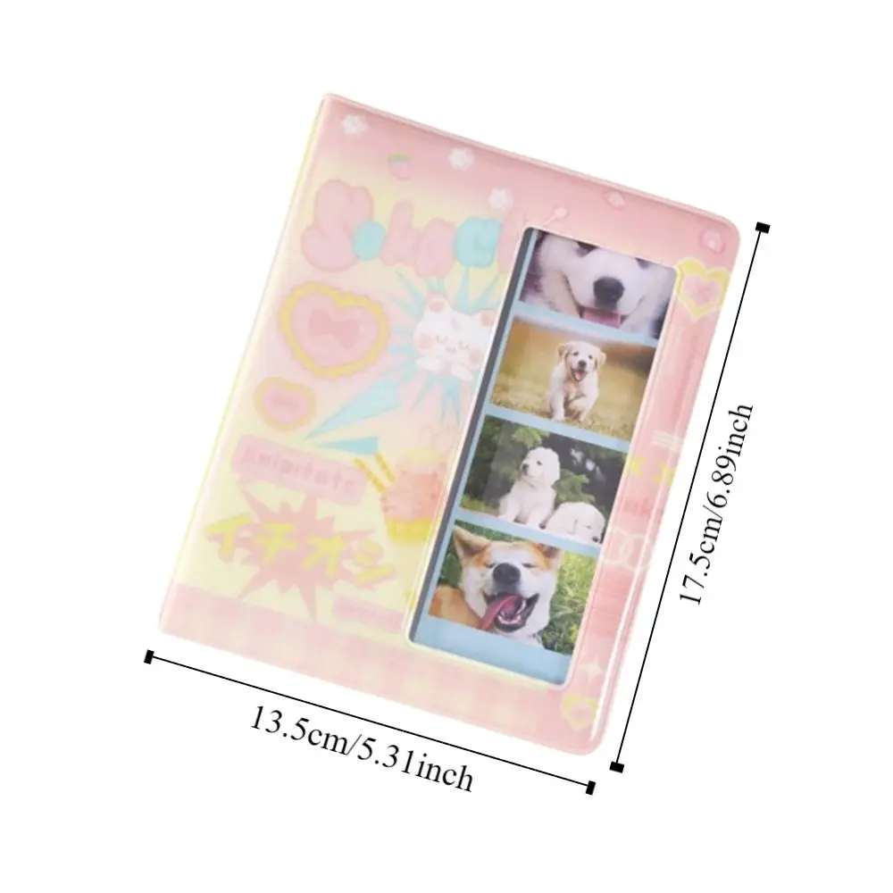 Cute Cartoon 4 Continuous Shooting Albums 64 Pockets with Inner Page Photo Album Holder PVC Clear Pockets