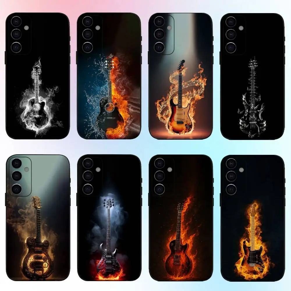 

Musical Guitar Art Phone Case For Samsung Galaxy A73,A72,A71,A70,A53,A52,A51,Others Soft Black Cover