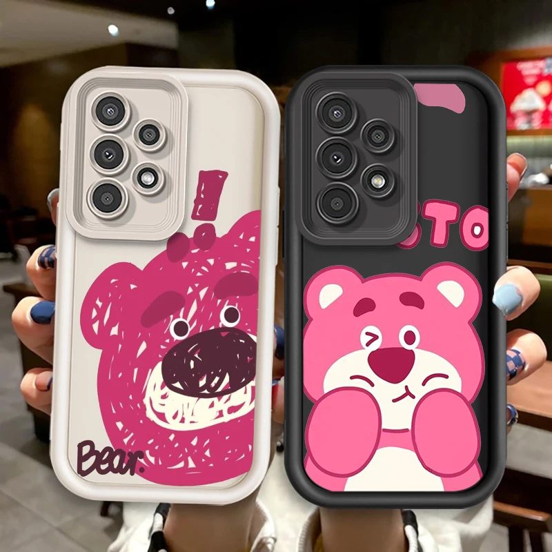 Lotso Huggin Bear Cute For Samsung A73 A71 A54 A53 A52 A51 A33 A32 A21S A14 A13 A12 A03 A04 A05 5G Eye Ladder Soft Phone Case