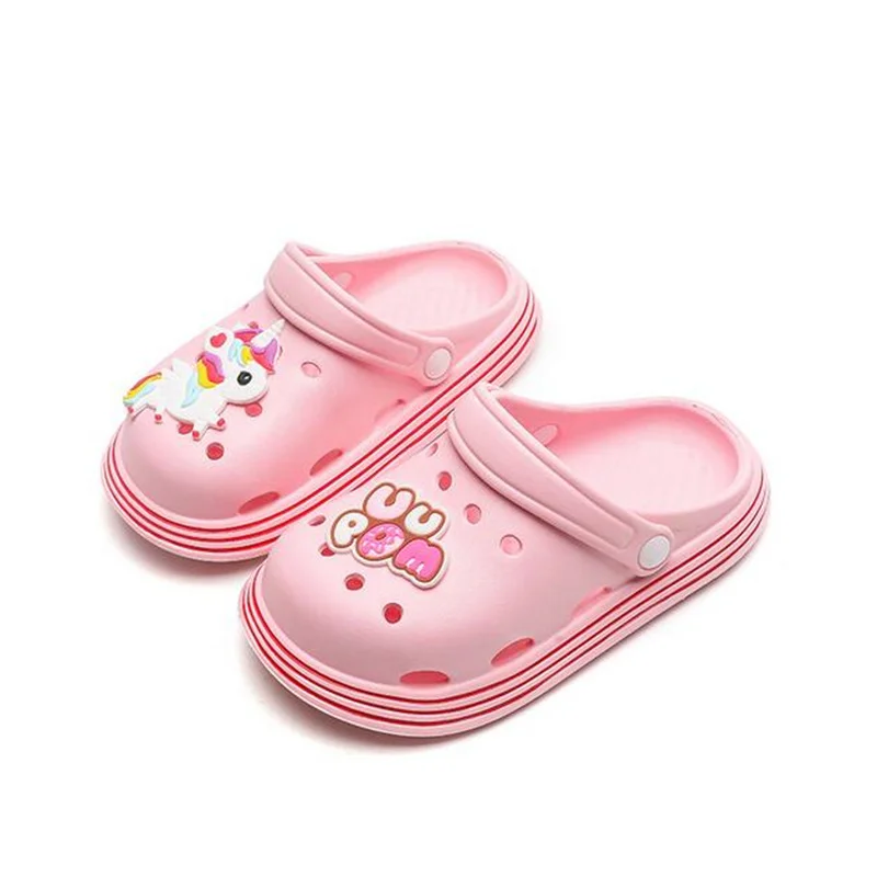 Children\'s Rubber Mules Beach Slippers Summer Cartoon Soft Clogs Toddler Sandals for Kids Girls And Boys 2-10 year Garden Shoes