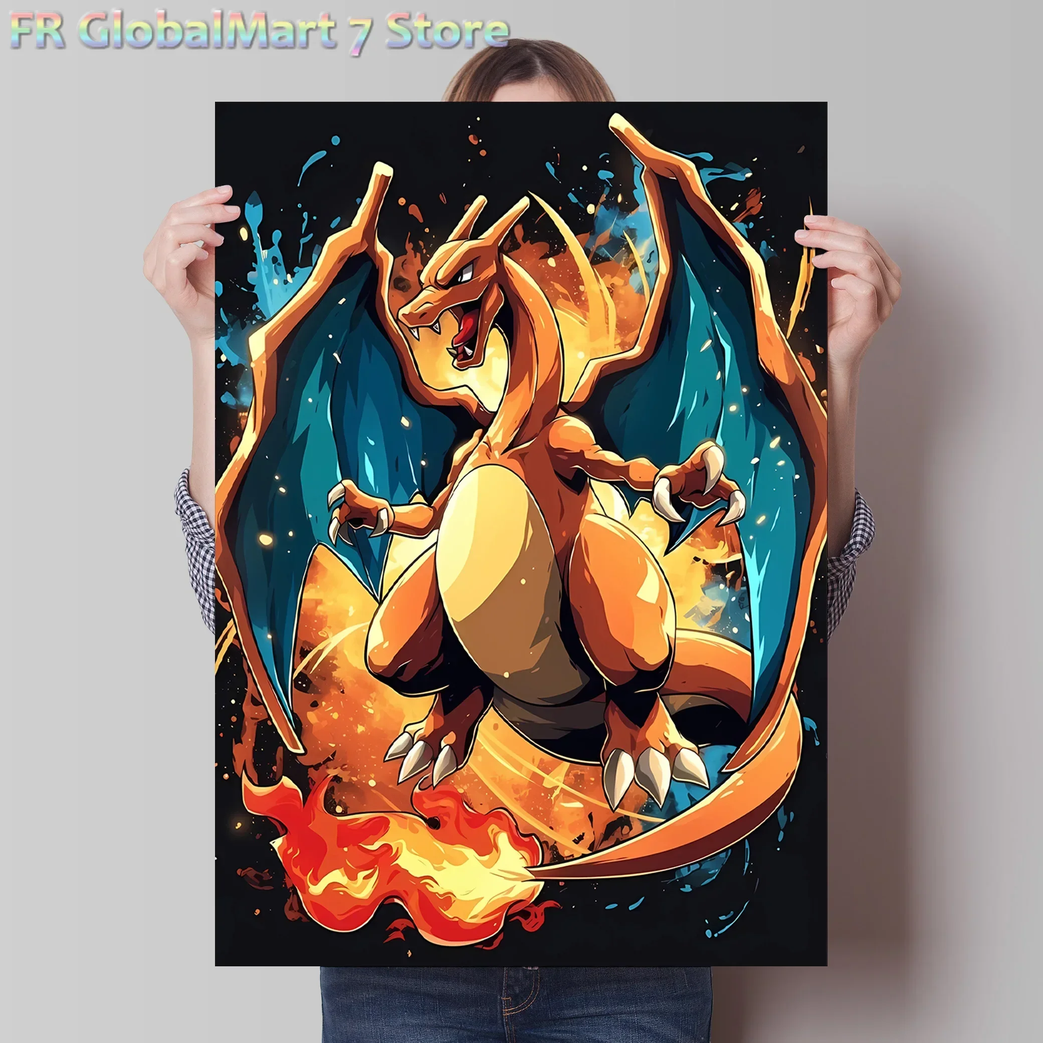Canvas Posters Pokemon painting Kid Action Figures Wall Art Friends Gifts Children's Bedroom  Decoration picture manga charac