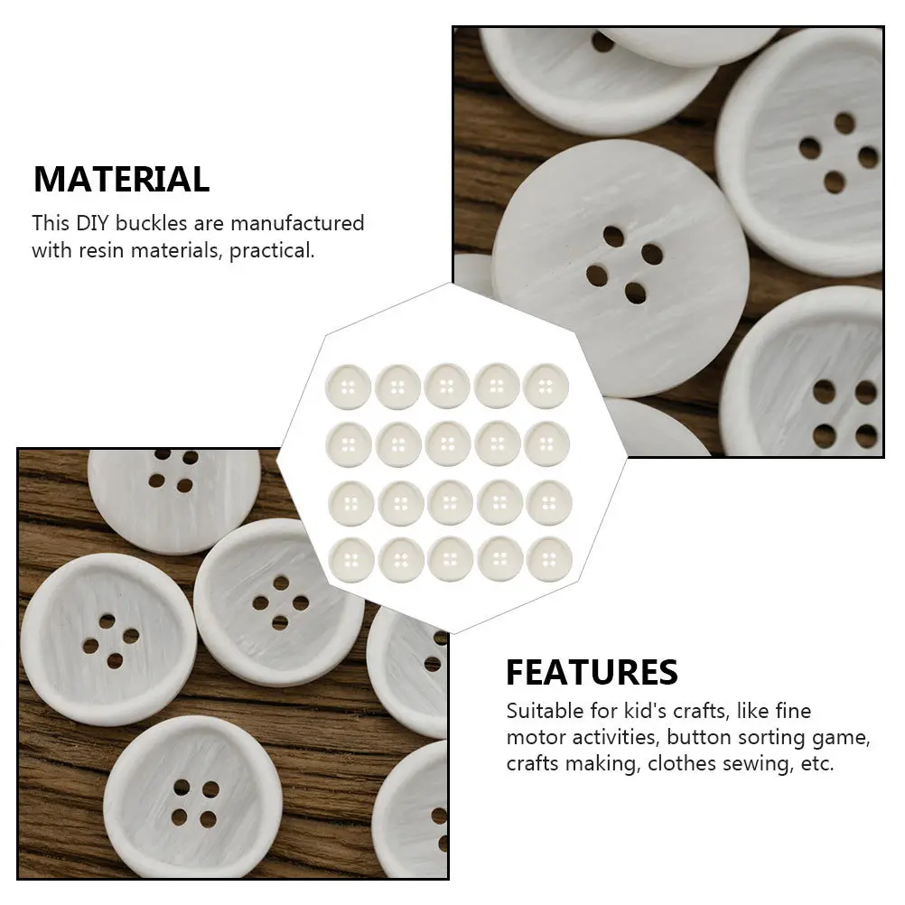 

40Pcs Resin DIY Buttons Fine Workmanship Simple Design Sewing Decorative Accessories for Clothes Crafts Clothes Buttons