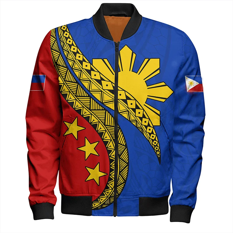 Harajuku 3D RepublicOf The Philippines Flag Printing Jacket Philippines Happy IndependenceDay Graphic Jackets Cool Mens Clothing