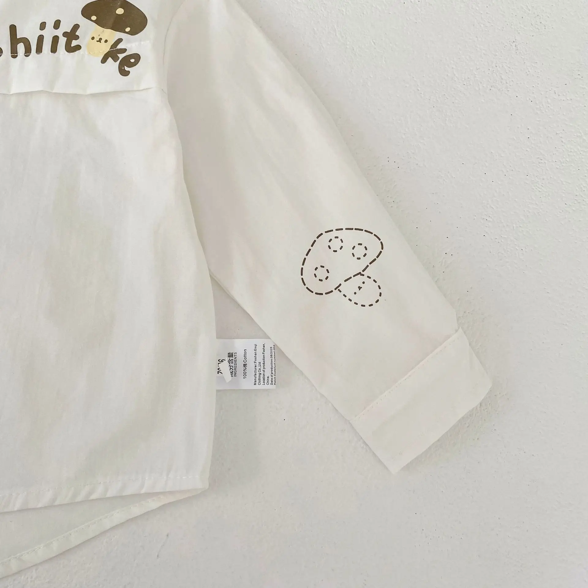 الربيع والخريف نمط جديد 1-3 سنة الذكور والإناث الطفل الفطر الغربي المطبوعة قميص مطرز #6