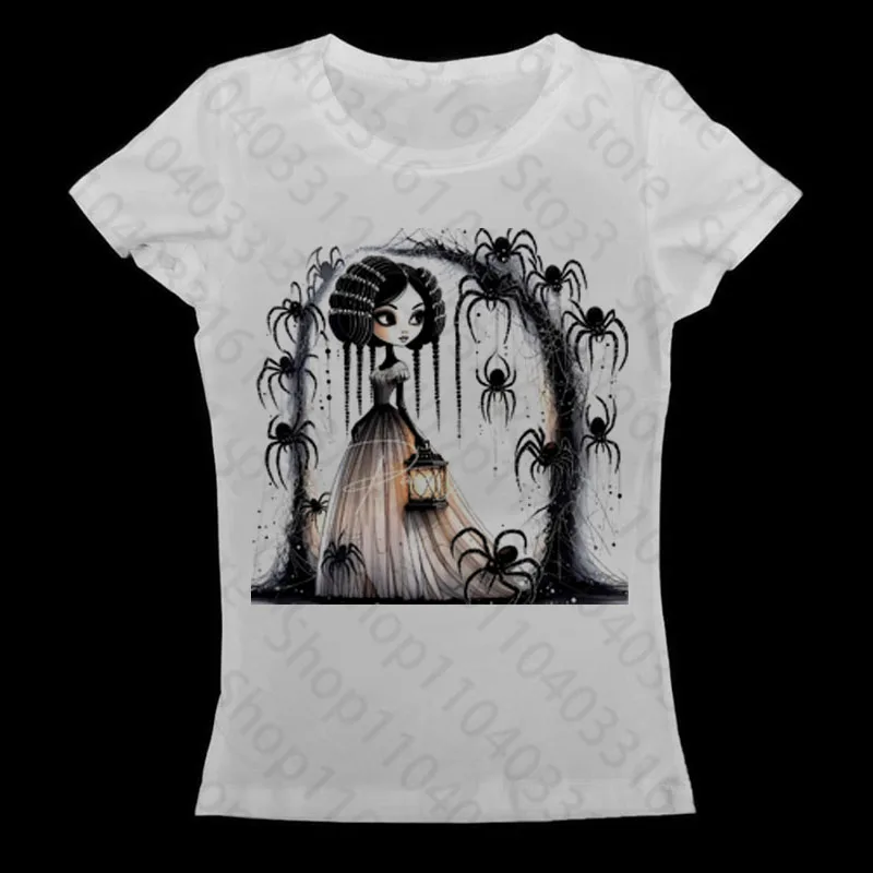 

Эстетика 2000-х: укороченные топы с принтом в стиле Харадзюку, уличная одежда в стиле Y2K, панк, готика, винтажные футболки с коротким рукавом для эмо-девушек