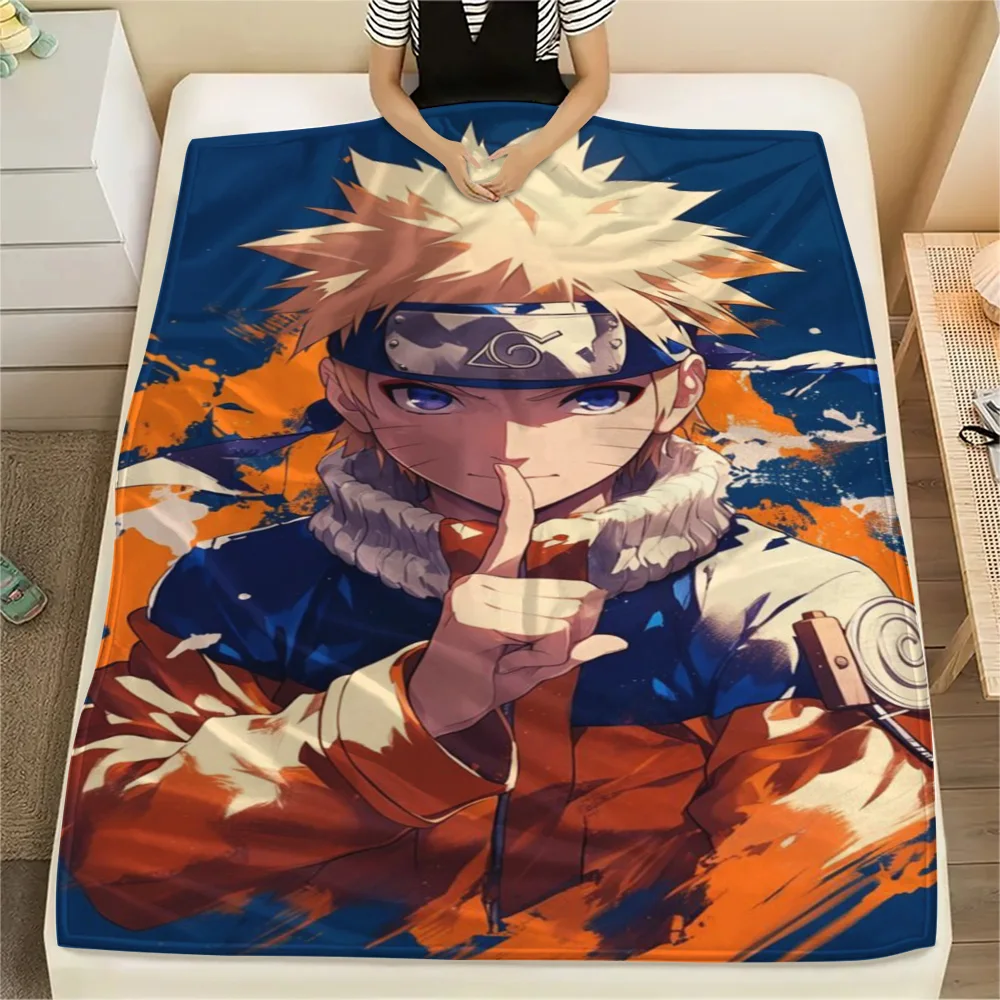 Naruto Uzumaki Household Multipurpose Flannel Blanket, Attractive Printed Cover for Bedroom, Sofa, Picnic & Travel.-TING