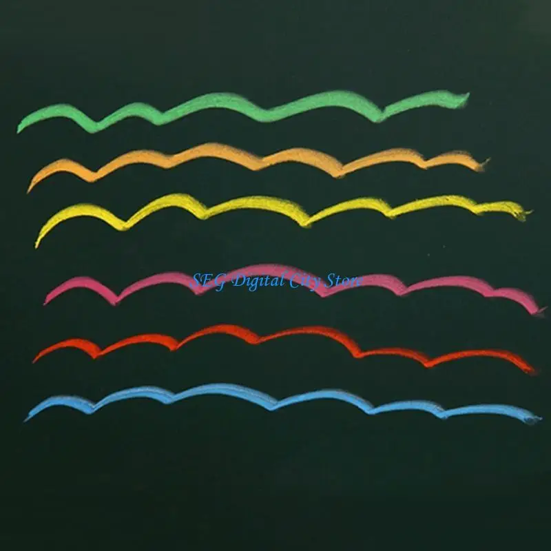 U75B 6-Count Colored Adjustable Dustless Chalk Pen Sets Washable Reusable for School