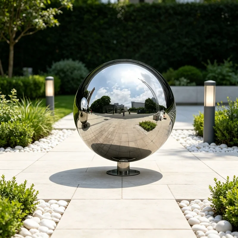 700mm 70cm Diameter 1.5mm Thick 304 Stainless Steel Mirror Polished Hollow Sphere Courtyard lobby garden lawn decorative balls