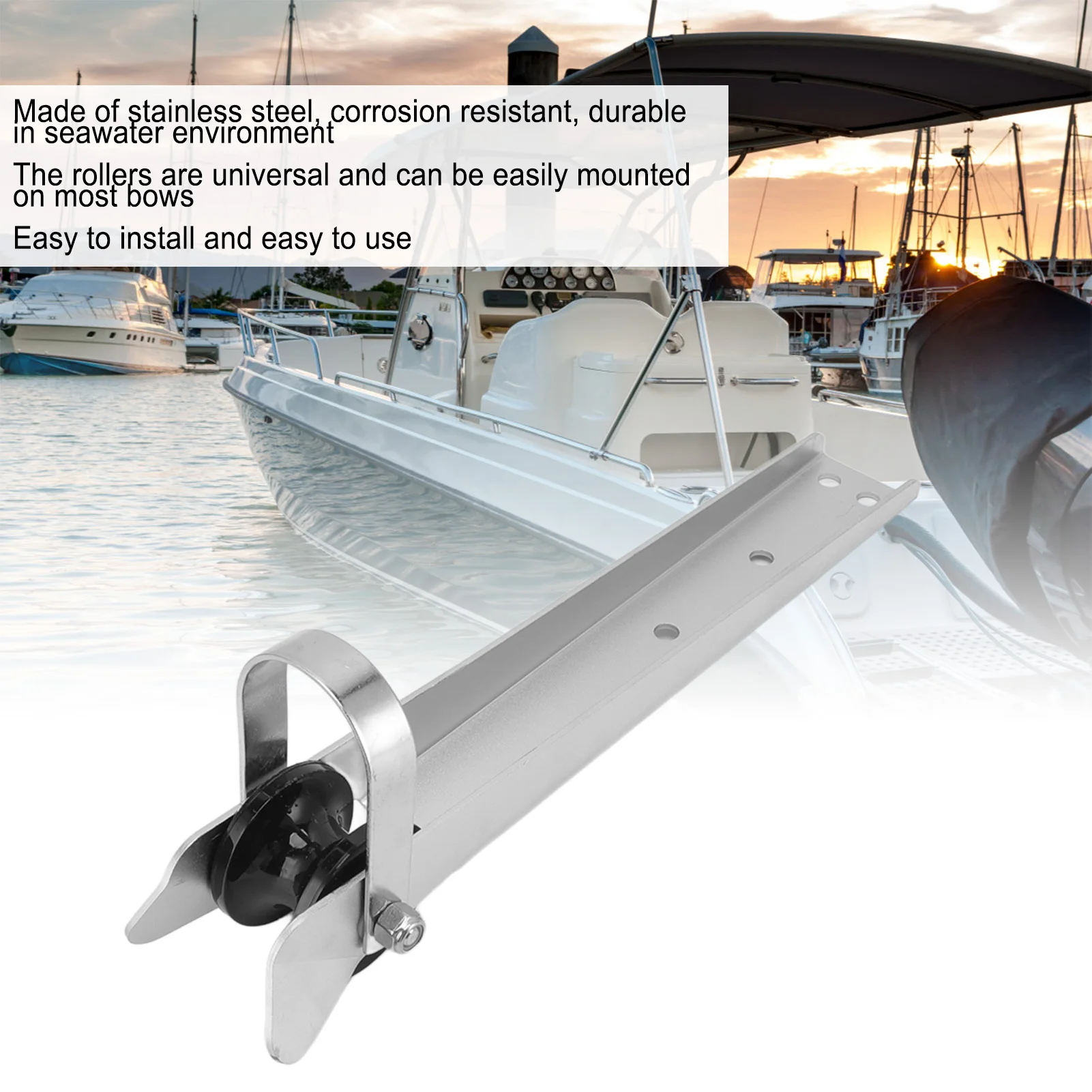 Boat Anchor Roller Corrosion Resistant Stainless Steel Bow Anchor Pulley Bracket For Yacht
