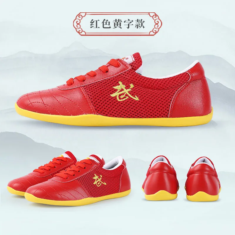 Sapatos de Kung Fu Tradicional Respirável para Homens e Mulheres, Sapatos de Artes Marciais, Wushu, Preto, Vermelho, Casais, Verão, Tamanho 35-45