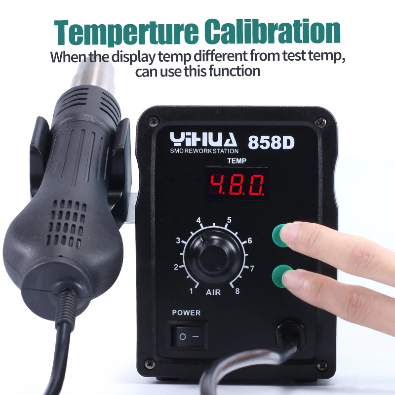 YIHUA 858D hot air desoldering repairing machine Heat Air Gun SMD rework soldering station