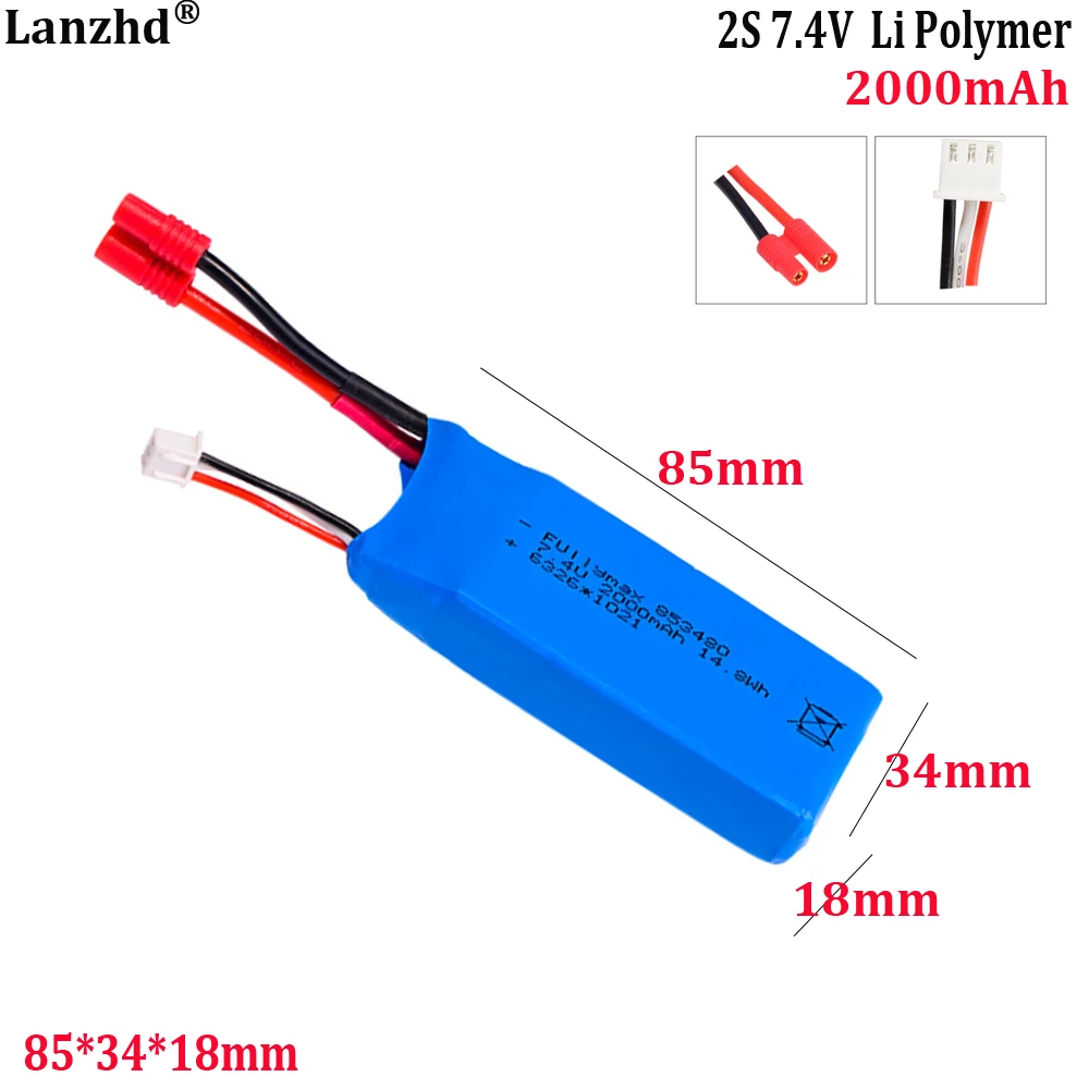

2S 7.4V 25C Lithium Battery For SYMA X8C/X8W/X8G/X8HW Drone battery 2000mAh 903475