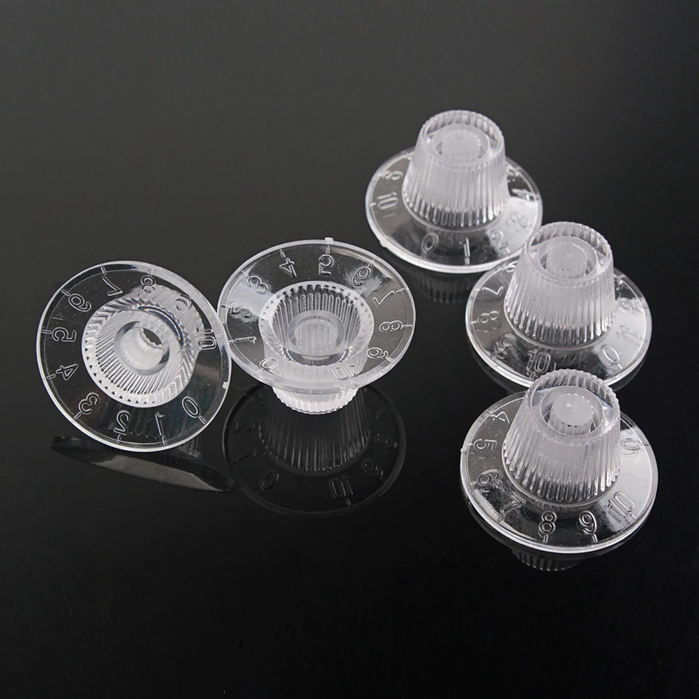 

5 PCS Front Transparent Knob Set Guitar Accessories Volume Control Electric Knobs