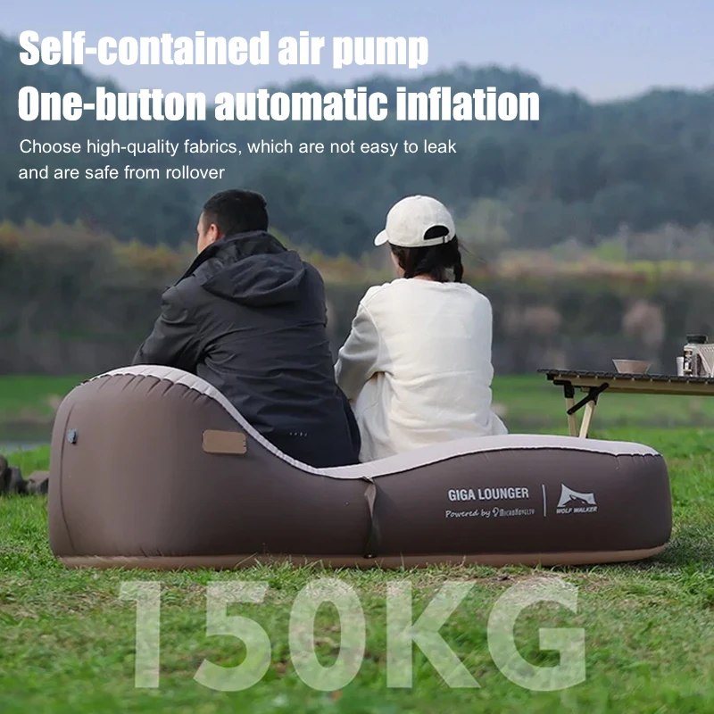 One Click Automatic Inflatable Lounge Chair, Lightweight Inflatable Sofa for Travel - USB Rechargeable, Outdoor Camping Sofa Bed image 6