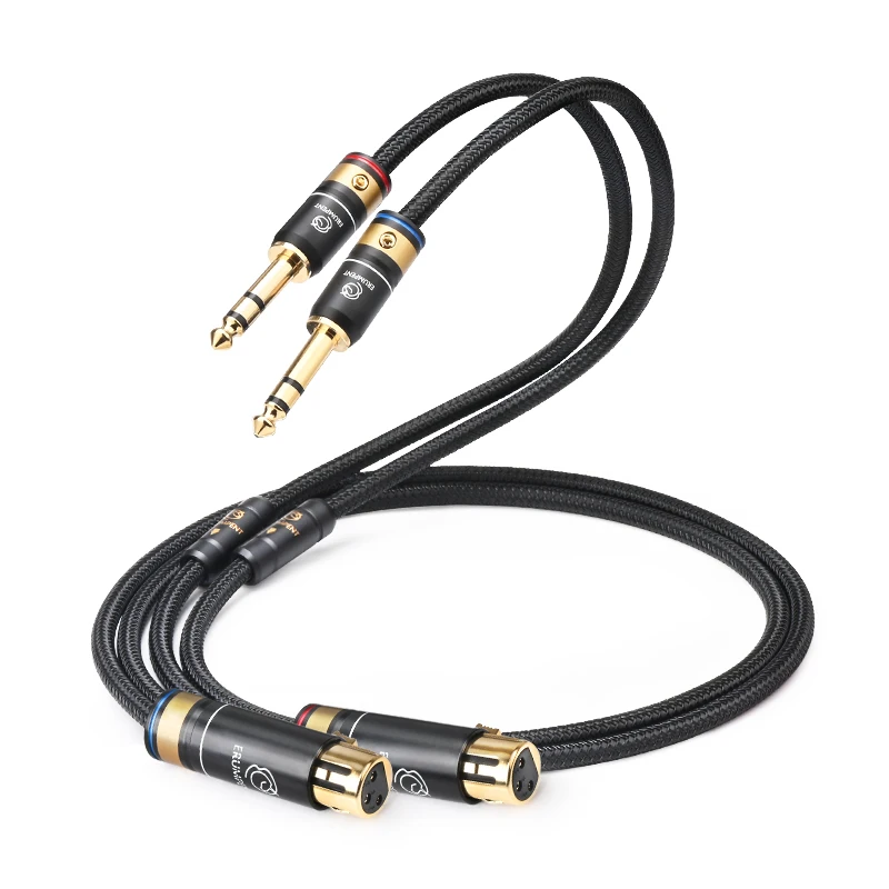ATAUDIO Hifi 6n occ 6,35mm trs zu xlr hifi audio stereo kabel dual 6,5mm zoll bis 2xlr symmetrisches lautsprecher mikrofon verstärker kabel 4