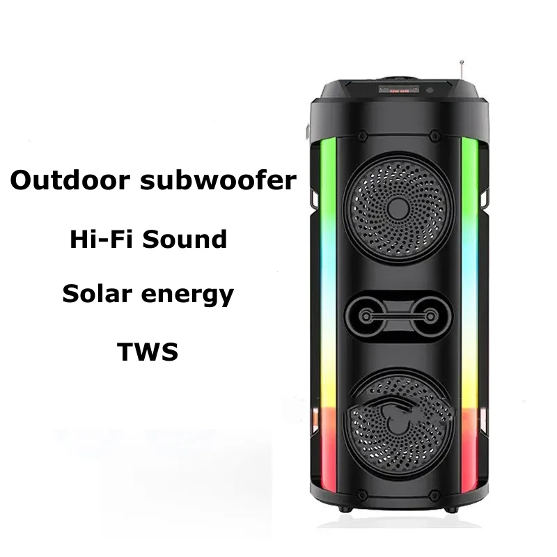 

80W Wireless Column Big Power Stereo Portable Bluetooth Speaker Subwoofer Bass Party Speaker with RGB lighting Family Karaoke FM