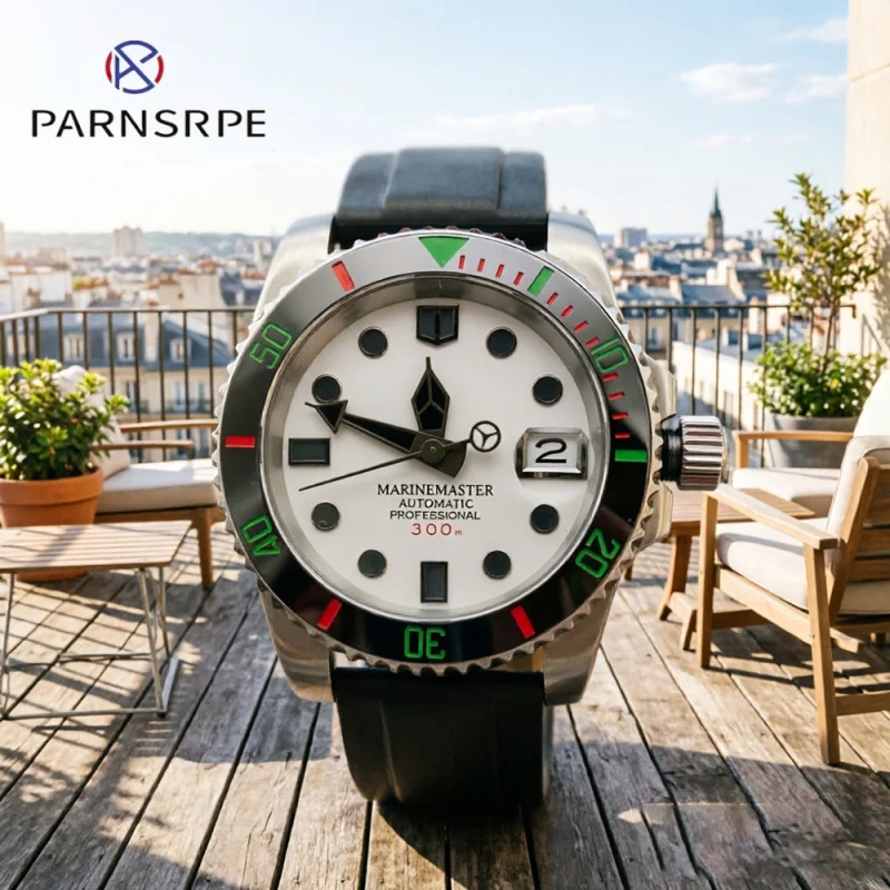 

Latest Men's Diving Watch Classic Retro White Luminous Dial 40mm Sapphire Crystal NH35 Movement Waterproof Date Casual Watch