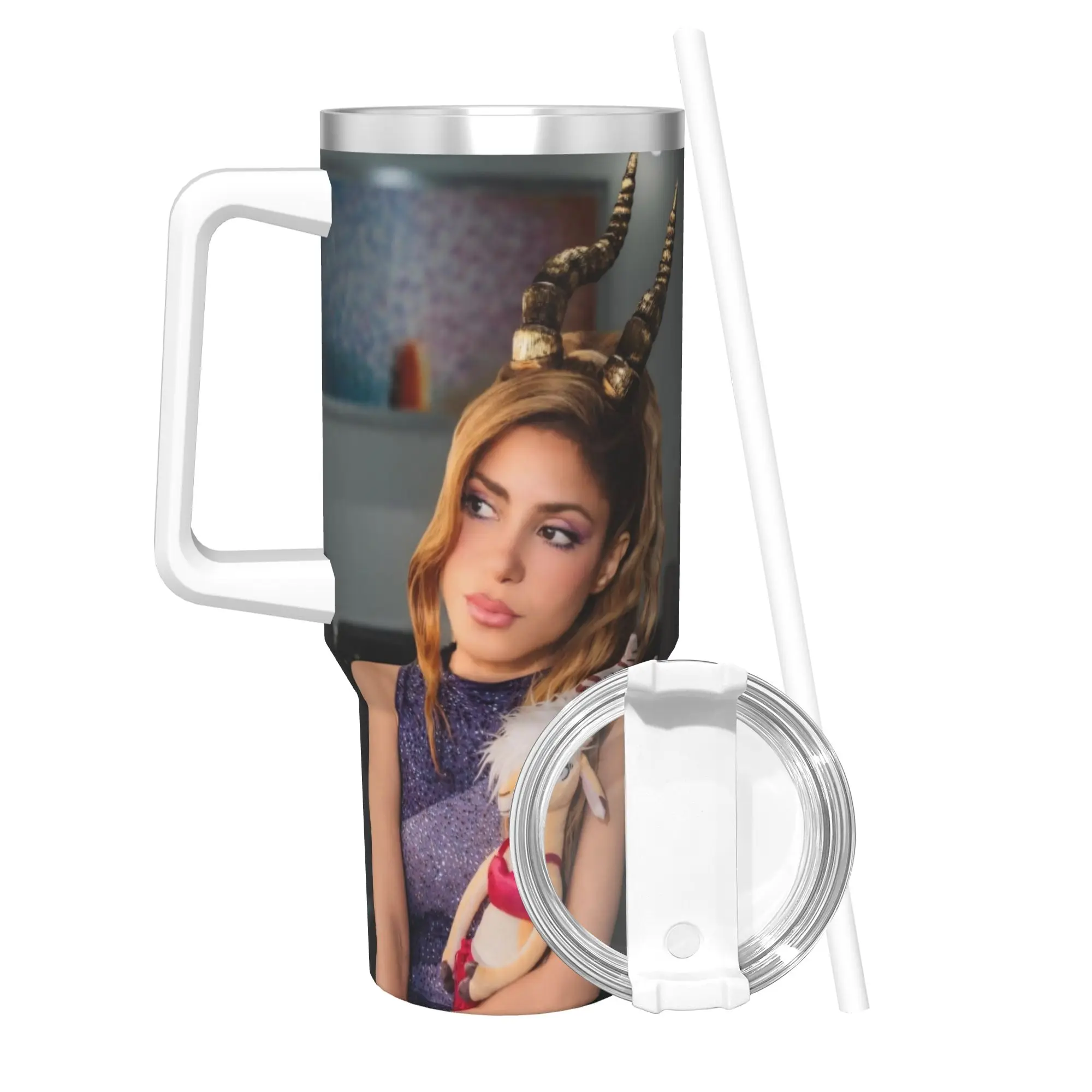 Shakira Singer 40oz Tumbler Stainless Steel Double Wall Vacuum Insulated  Cup With Straw