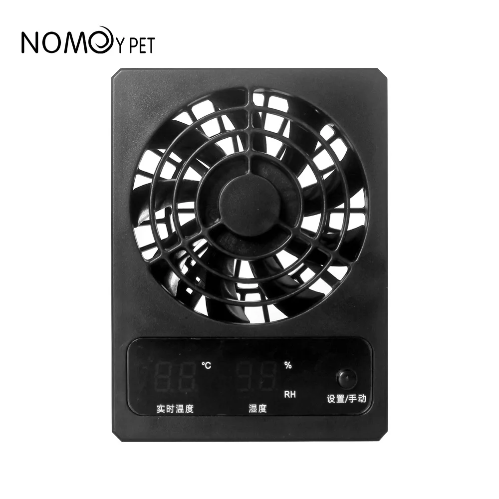 NOMOY Intelligent Reptile Cooling&Ventilation-Digital Display Clip-on Fan with Temperature Humidity Sensor&Control for Terrarium