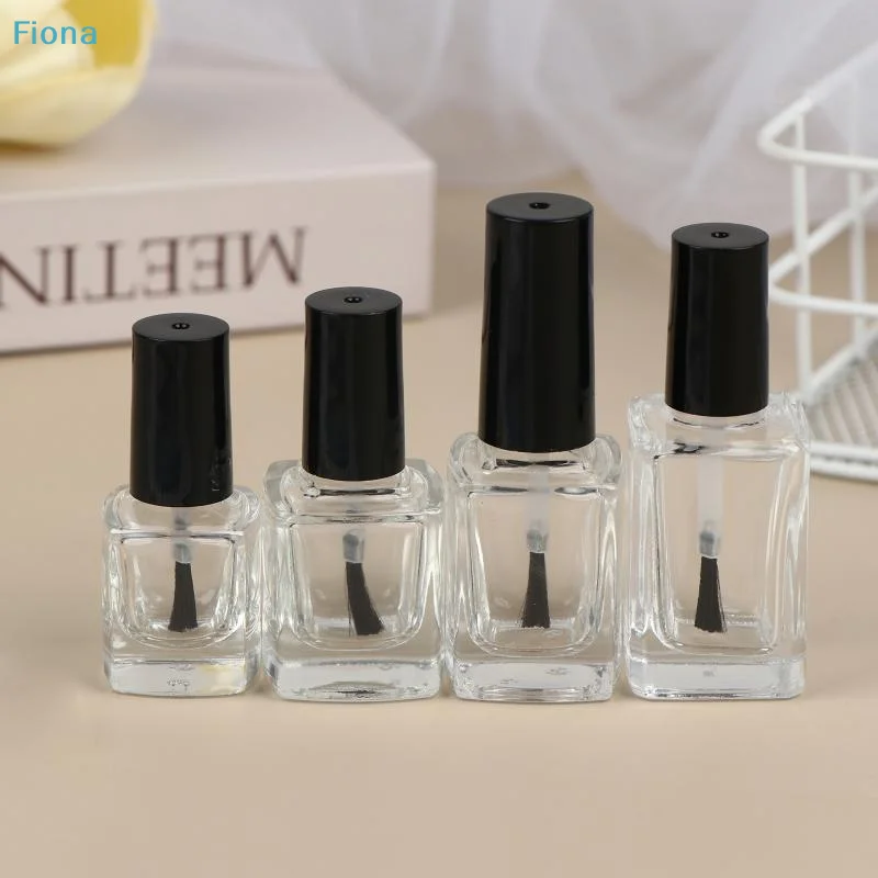 ✔ 5/10/12/15 ml leere Nagellackflaschen aus klarem Glas mit Pinselkappe, nachfüllbare Behälter für Nagelkunst, Lip Gloss, flüssige Proben