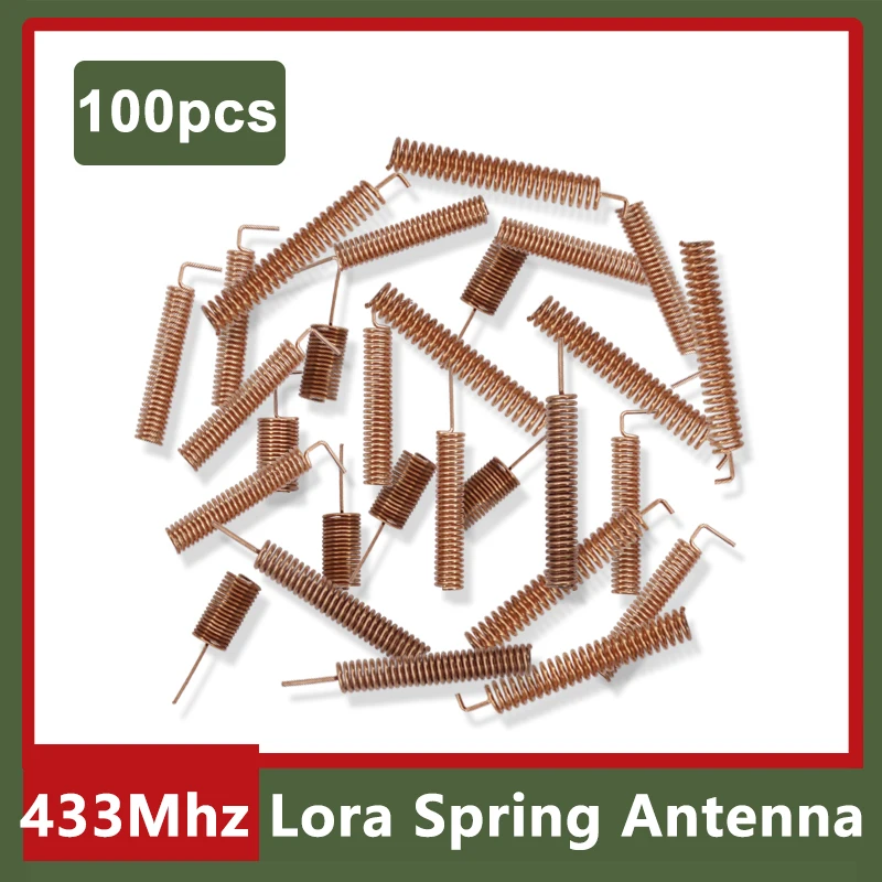 

100pcs 433Mhz Built-In Spring Antenna Lora Module Coil Aerial Omnidirectional High Gain 433 Internal Wireless Card Router Copper