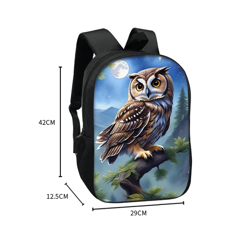 Flower Owl Print Backpack Women Men Rucksack for Travel Large Capacity School Bags for Teens Daypack Laptop Backpacks Book Bag