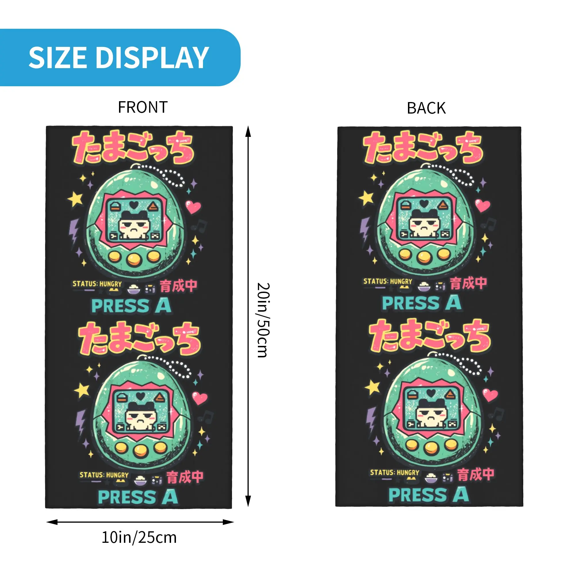 Game Tamagotchi Anime  Bandana Neck Gaiter Windproof Face Scarf Cover Women Men Feed Me Cartoon  Headband Tube Balaclava view 3
