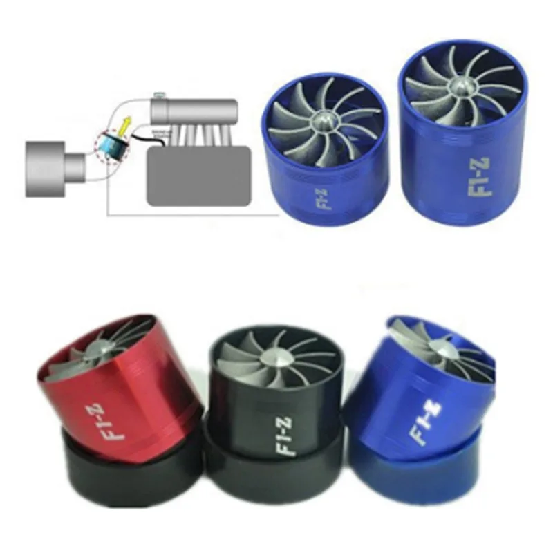 Car Turbine Supercharger Turbo Charger Single Double Air Filter Intake Fan Fuel Gas Saver Kit Auto Replacement Part NEW