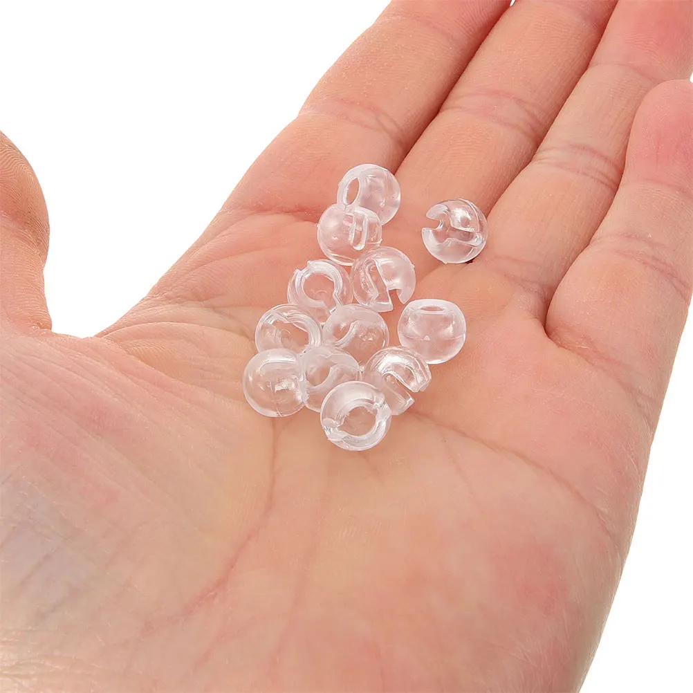 

80pcs Beaded Chain Connector Clips Blind Accessories Round Crimp Beads Stopper Adjustable Fixer Transparent Bottom Chain Splice