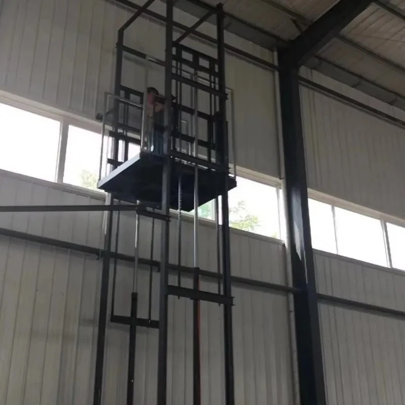 Hydraulic Lift Elevator Warehouse Handling Lift Platform Loading Unloading Fixed Guide Rail Cargo Lift Elevator
