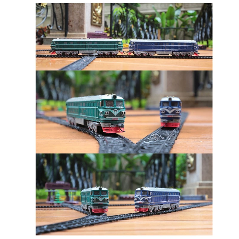 XFDE Kids Simulation 1:87 Alloy Internal-Combustion Locomotive Model Toy Acousto-Optic Train Toys for Children Gift(B)