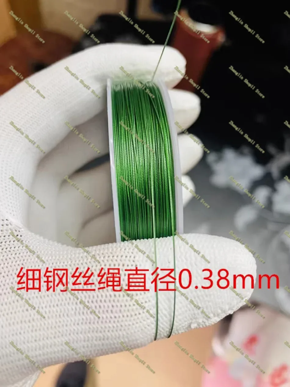 0.38-4.0mm 20-100M,Green Nylon Coated Built-in 304 Stainless Steel Wire Rope, Sea Fishing Line Chain Hook Line Hanging Crystal