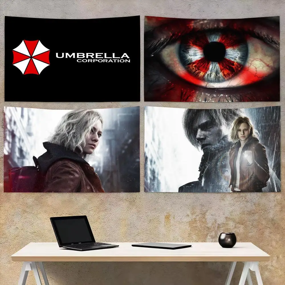 Game R-Resident Evil Requiem Tapestry Aesthetic Wall Hanging Decor Microfiber Fabric Art for Bedroom Living Room Home