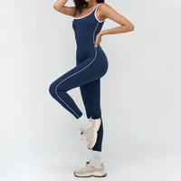 TRY TO BN Sports Jumpsuit Gym Contrast Color Sportswear Backless Fitness Workout One Piece Bodysuit Running Yoga Women Clothing - Image 5