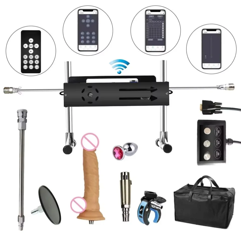 Sex Machine With Application/Remote Control/Three In One Control With Silicone Dildo Sex Machine Gun Female Masturbation Machine