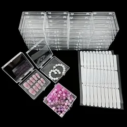 10/20Pcs Transparent Acrylic Press-on Nail Storage Display Case 7*7cm with Double-sided Adhesive Tape for Nail Art Tips Display
