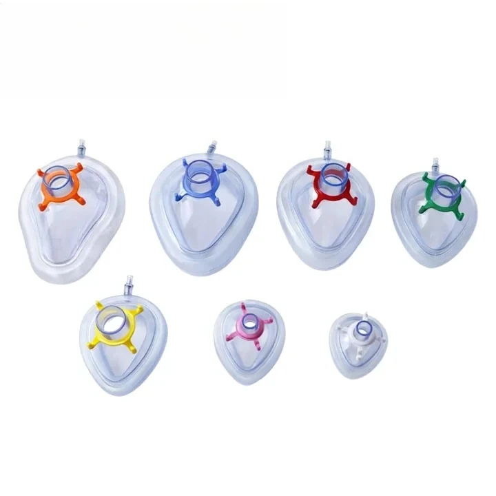 Disposable Inflatable PVC Anesthesia Mask Sterile Air Cushion Mask for CPR Resuscitation Adult Pediatric Size 0‑6 Accessory